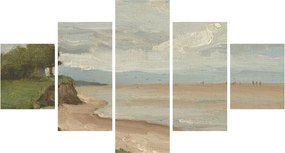 Obraz - Jean-Baptiste-Camille Corot, Beach Near Etretat, reprodukcje (125x70 cm)