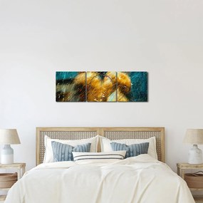 Obraz - Całujące się anioły (z zegarem) (90x30 cm)