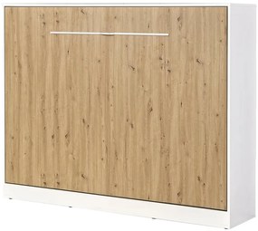 Rozkładany półkotapczan biały + dąb 140x200 R5-A59