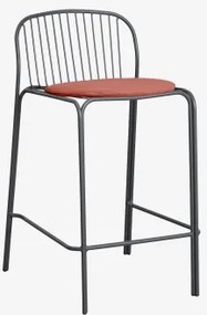 Pack 2 Wysokich Stołków Ogrodowych Z Stali Anerina Grafitowa Szarość & ↑65 Cm & Terracota - Sklum