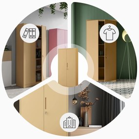 Szafa na dokumenty biurowa metalowa beżowa: Fresh Style JAN H, 900 x 1950 x 400 mm