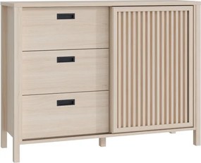 Komoda z przesuwnym frontem z lameli Jytana 221R, dąb Riva