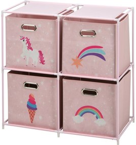Storage Solutions Szafka dziecięca z 4 pojemnikamido przechowywania, 68 x 35 x 70 cm