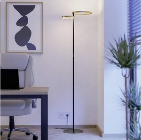 Eglo 901975-LED ściemnialna lampa stojąca CASTELPOTO LED/16W/230V + LED/12W złota/czarna