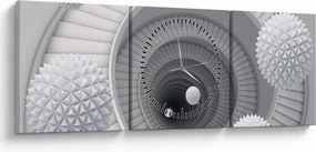 Obraz abstrakcji 3D (z zegarem) (90x30 cm)