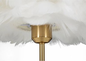 Lampa stołowa w biało-złotym kolorze (wysokość 50 cm) Ball Feather – Mauro Ferretti