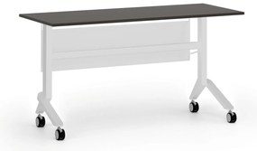 Mobilny stół PRIMO MOVE, 140x60 cm, biała podstawa, wenge