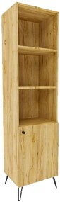 Witryna na metalowych nogach w stylu loft dąb craft - Zorina 11X