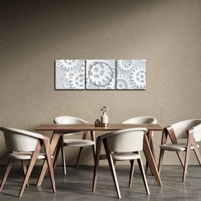 Obraz - Koła zębate (z zegarem) (90x30 cm)
