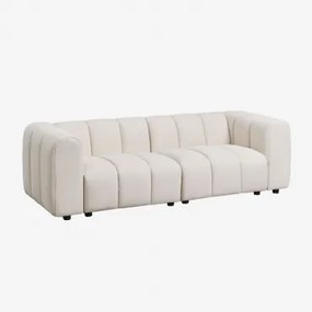 Sofa Modułowy 2-częściowy Z Tkaniny Bouclé Eliot Bukla Kremowy Beż - Sklum