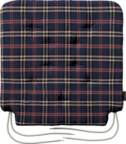 Poduszka na krzesło Olek kolor granatowy tkanina wzorzysta