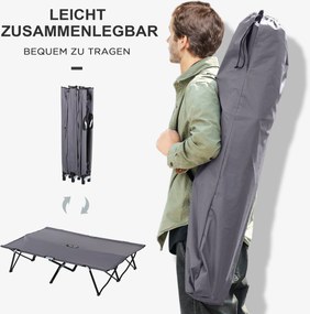 Outsunny Łóżko Kempingowe dla 2 Osób, 193D x 125S x 40W cm, Szare