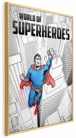 Plakat Superheroes 21x30 cm z ramą złotą bez marginesu ARTGEIST B