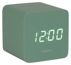 Karlsson 5982GR designerski zegar LED z budzikiem,zielony, 7 cm
