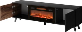 Ryflowana szafka pod telewizor z kominkiem Random RTV-180K