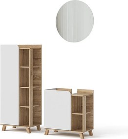 Zestaw mebli łazienkowych sonoma/biały 60x35x65 karen