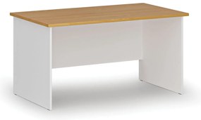 Biurko PRIMO WHITE, 140x80 cm, biały/buk