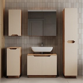 Zestaw mebli łazienkowych dąb/kaszmir w paski 79.6x32x62.1 lotta