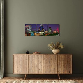 Obraz - Londyn wieczorem (z zegarem) (90x30 cm)