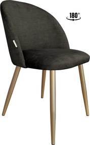 Krzesło Colin tkanina Vogue noga metalowa krzesło tapicerowane premium : Kolor nogi - Złota stożek, Kolor tkaniny - VOGUE - VOGUE 17, Typ siedziska - Siedzisko obrotowe 180° - z powrotem