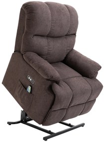 HOMCOM Fotel z funkcją wstawania masaż relaks port USB aksamitny komfort | Aosom PL