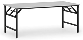 Stół konferencyjny FAST READY, 180x90 cm, czarna podstawa, biały