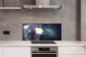 Szklany Panel Cybernetyczna Postać i Mechanizmy