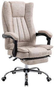 Vinsetto Fotel biurowy komputerowy z regulacją wysokości nowoczesny design mikrofibra czarny i beżowy | Aosom PL