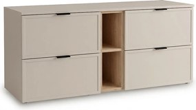 Kaszmirowa Szafka pod Umywalkę z Blatem i Regałem 140cm Fronty Ramka Roma