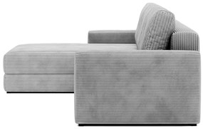 Sofa narożna, rozkładana NEVI szary sztruks 345/185/76