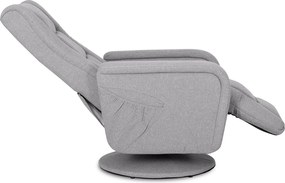 Fotel Rozkładany Obrotowy Masujący z Podnóżkiem SPIKE 2 Szary Nowoczesny