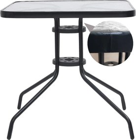 Mały stół balkonowy Glaster 60 cm szklany, kwadratowy