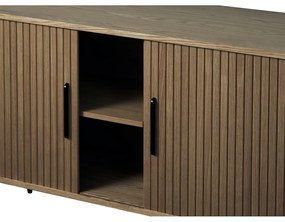 Brązowa komoda w dekorze dębu z drzwiami przesuwnymi 180x76x45 cm Nola – Unique Furniture