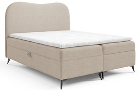 Beżowe łóżko kontynentalne z pojemnikiem 5 rozmiarów K4-M41