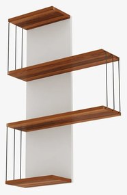 Biało-naturalna wielopoziomowa półka w dekorze sosny 64 cm Cambel – Kalune Design