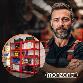 Monzana Regał o dużej nośności HEAVY, max. 875kg, 180×90×40cm, czerwony