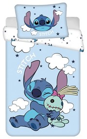 Jerry Fabrics Dziecięca pościel bawełniana do łóżeczka Lilo and Stitch Clouds