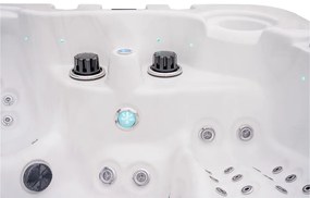 JACUZZI OGRODOWE PREMIUM WANNA  SPA 5-OSOBOWA WHITE OBUDOWA BROWN LED 230x230 CM