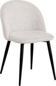 Zestaw 2 Tapicerowanych Krzeseł Jadalnianych Z Stali Kana Czarny & Tkaniny Distressed White - Sklum