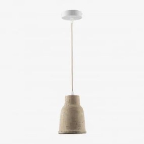 Lampa Sufitowa Wisząca Z Terakoty Sainza Kremowa Tapioca & Ø14 Cm - Sklum