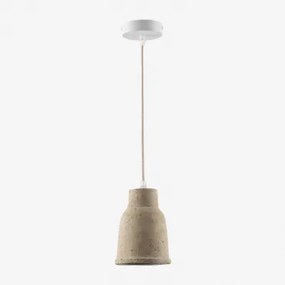 Lampa Sufitowa Wisząca Z Terakoty Sainza Ø14 Cm & Kremowa Tapioca - Sklum