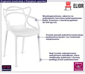 Białe sztaplowane minimalistyczne krzesło - Amesta