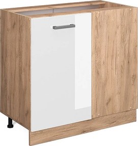 Szafka narożna biały wysoki połysk 86x46x81.6 r-line