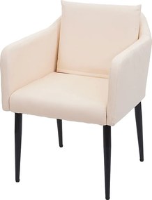 Krzesło do jadalni MCW-H93,  imitacja skóry kremowo-beżowy