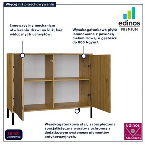 Komoda na nóżkach z ryflowaniem dąb artisan  Z9-K48