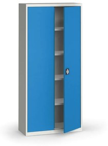 Szafa metalowa, 1950 x 950 x 400 mm, 4 półki, szara/niebieska