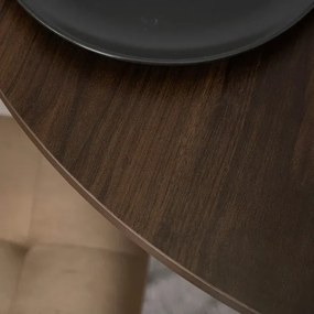 Stół Okrągły LAUREN 80 cm Orzech/Czarny Loft Nowoczesny