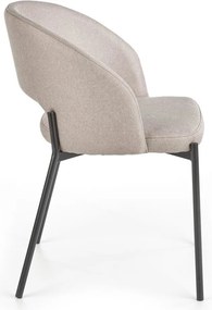 Krzesło z tapicerowanym siedziskiem i oparciem na metalowych nogach K373