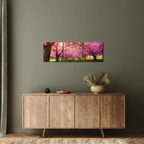 Obraz kwitnących czereśni, Hurd Park, Dover, New Jersey (z zegarem) (90x30 cm)