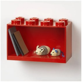 Dziecięca czerwona półka ścienna LEGO® Brick 8